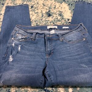 Women's Skinny Distressed Blue Jeans - Unknown Brand